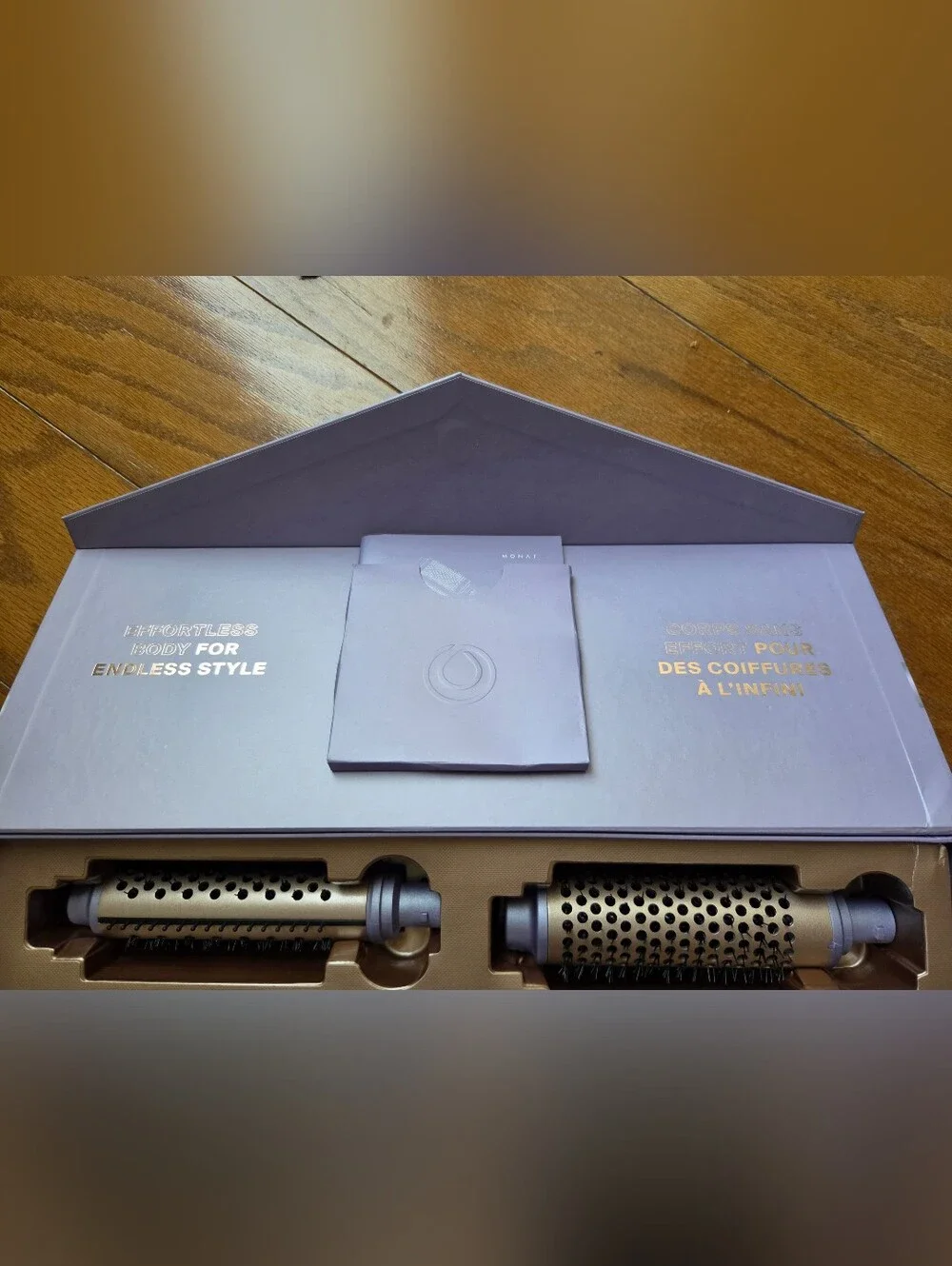 NIB MONAT Interchangeable Thermal Blowout Brush Set - Silver